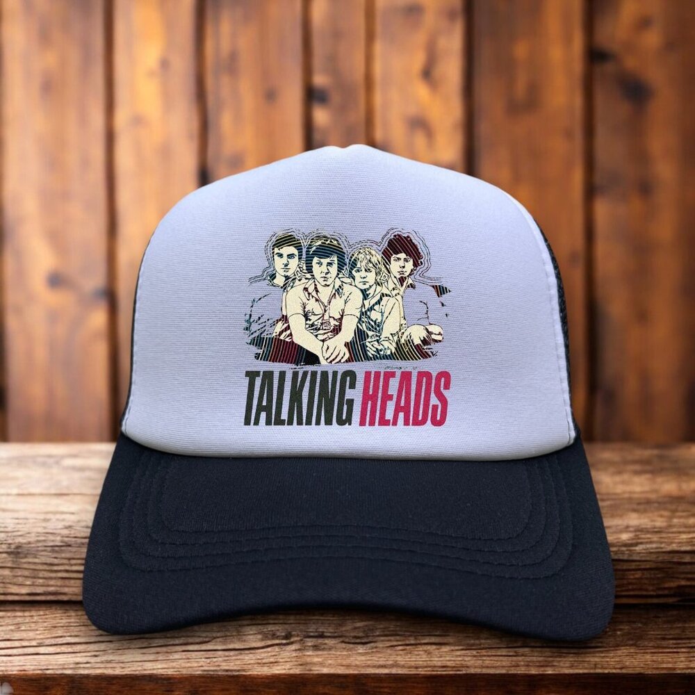 Talking Heads Mens Trucker Hat Black Snapback 70s Rock Band Baseball Cap